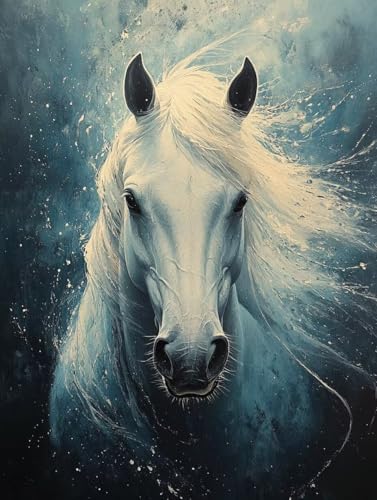 Diamond Painting Pferd Diamond Painting Erwachsene, 5D DIY Crystal Art Tier Muster Quadratische Steine Vollbohrer Mosaik Bastelset Erwachsene für Zimmer Deko, Geschenke 30 x 40 cm -yym2507Y5FSJ von YANGYUMBOU