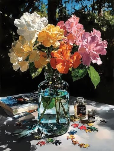Diamond Painting Vase Diamond Painting Erwachsene, 5D DIY Crystal Art Blume Muster Quadratische Steine Vollbohrer Mosaik Bastelset Erwachsene für Zimmer Deko, Geschenke 30 x 40 cm -yym2507DMMVB von YANGYUMBOU