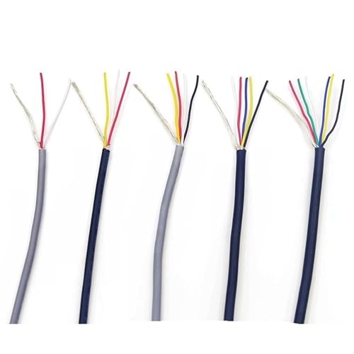 Elektrokabel für Hausinstallation, 10M 24AWG Abgeschirmtes Drahtsignalkabel 2 3 4 5 Kern PVC-isoliertes Kanal-Audiokopfhörer-Kupfersteuerabschirmkabel(Black,10M_24AWG - (4CORES)) von YANHAO