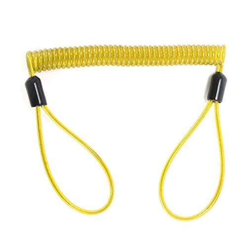 Motorrad Schloss Lenker,Lenker Schloss 150cm Anti-Dieb Motorrad-Rad-Alarm Disc-Verschluss-Sicherheits-Scheibenbremse Beutel Und Erinnerung Federleitungs Warnung Seil Zubehör (Color : Pcs Yellow) von YANHAO