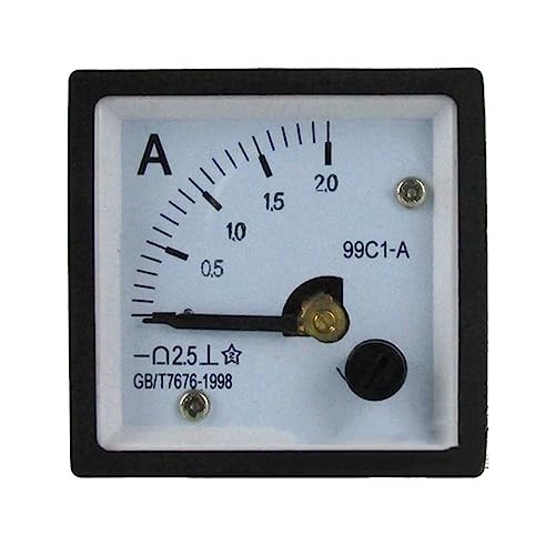 YANHAO 99C1 Analog Panel Amperemeter Zeiger Typ Strom Meter 48 * 48mm DC 1A 2A 3A 5A 10A 20A 30A 50A 75A 100A 1Pcs (Size : 20A) von YANHAO