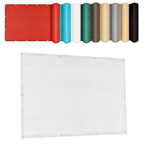 Balkon Sichtschutz 1.5 x 2.4 m Windschutz UV Schutz Balkonverkleidung Sichtschutz Leicht Und Haltbarkeit für Carport Zaun Außen, Weiß von YANHONG