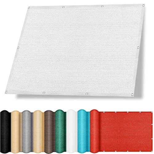 Balkon Sichtschutz Balkonabdeckung 170 x 740 cm Sonnenschutz Atmungsaktiv Balkon Sichtschutz Blickdicht Multi Farbe Und Größe für Pool Pergola, Weiß von YANHONG