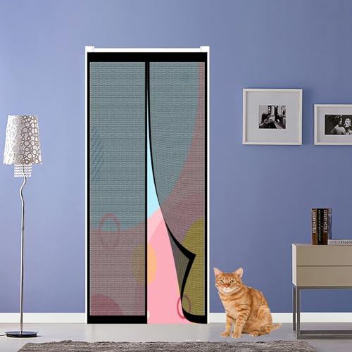 Fliegengitter Balkontür Magnet 104x178cm(BreitexHoch) Schützt vor Fliegen, Mücken & Insekten Fliegengitter Magnet Tür Verschiedene Größen Ohne Bohren für Balkon-/Terrassentüren, Schwarz von YANHONG
