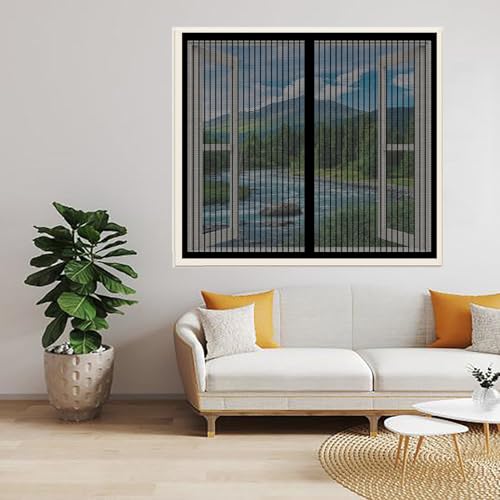Magnet Fliegengitter Fenster 58 x 62 cm Schützt vor Fliegen, Mücken & Insekten Magnetfenster Fliegenvorhang Moskitonetz Einfache Montage Ohne Bohren für Terrassenfenster, Schwarz Magnet Fliegengitter Fenster 58 x 62 cm Schützt vor Fliegen, Mücken & Insekten Magnetfenster Fliegenvorhang Moskitonetz Einfache Montage Ohne Bohren für Terrassenfenster, Schwarz von YANHONG