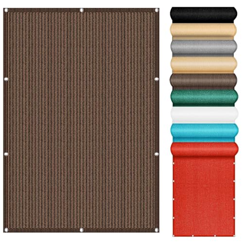 Sichtschutz für Den Balkon 130 x 490 cm Abschattung Reißfest Robust Balkon Sichtschutz Blickdicht Multi Farbe Und Größe für Carport Zaun Außen, Braun von YANHONG