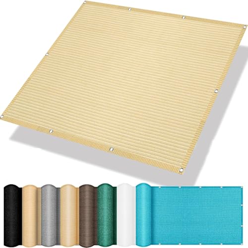 Sichtschutz für Den Balkon 130 x 800 cm Abschattung Reißfest Robust Balkon Sichtschutz Blickdicht Leicht Und Haltbarkeit für Pool Pergola, Sandgelb von YANHONG