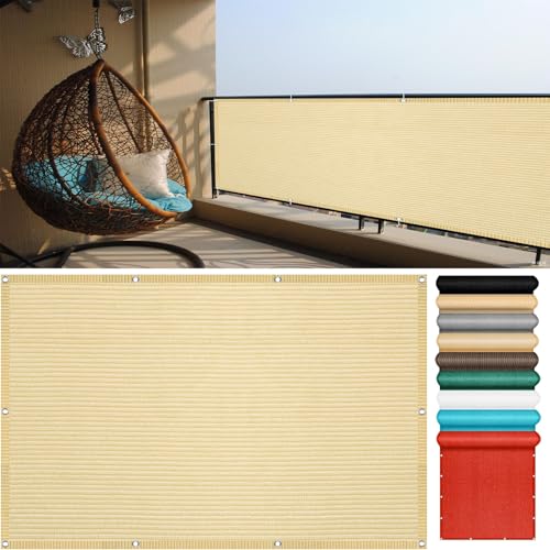 Sichtschutz für Den Balkon 180 x 750 cm Abschattung Reißfest Robust Balkon Sichtschutz Blickdicht Multi Farbe Und Größe für Carport Zaun Außen, Sandgelb Sichtschutz für Den Balkon 180 x 750 cm Abschattung Reißfest Robust Balkon Sichtschutz Blickdicht Multi Farbe Und Größe für Carport Zaun Außen, Sandgelb von YANHONG