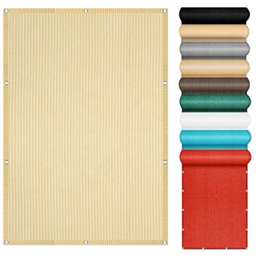 Sichtschutz für Den Balkon 180 x 750 cm Abschattung Reißfest Robust Balkon Sichtschutz Blickdicht Multi Farbe Und Größe für Carport Zaun Außen, Sandgelb von YANHONG