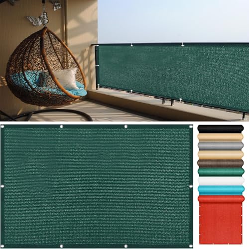 Sichtschutz für Den Balkon 210 x 550 cm Abschattung Reißfest Robust Balkon Sichtschutz Blickdicht Multi Farbe Und Größe für Carport Zaun Außen, Grün von YANHONG