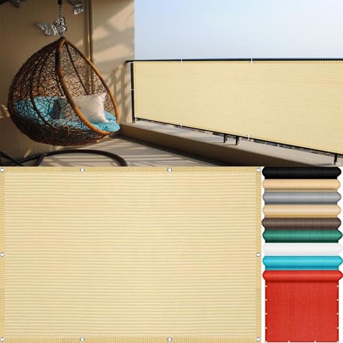 Sichtschutz für Den Balkon 210 x 750 cm Abschattung Reißfest Robust Balkon Sichtschutz Blickdicht Multi Farbe Und Größe für Carport Zaun Außen, Sandgelb Sichtschutz für Den Balkon 210 x 750 cm Abschattung Reißfest Robust Balkon Sichtschutz Blickdicht Multi Farbe Und Größe für Carport Zaun Außen, Sandgelb von YANHONG