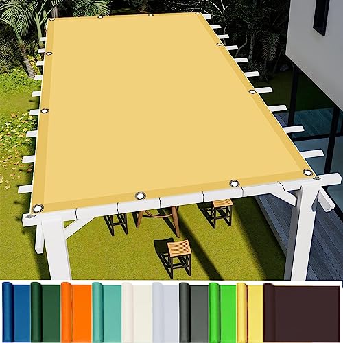 Sonnensegel Rechteckig Schattennetz 1.8 x 4 m PES Polyester 98% UV-Schutz Sichtschutz Windschutz Tarp mit Ösen für Balkon Garten Terrasse, Creme Farben von YANHONG