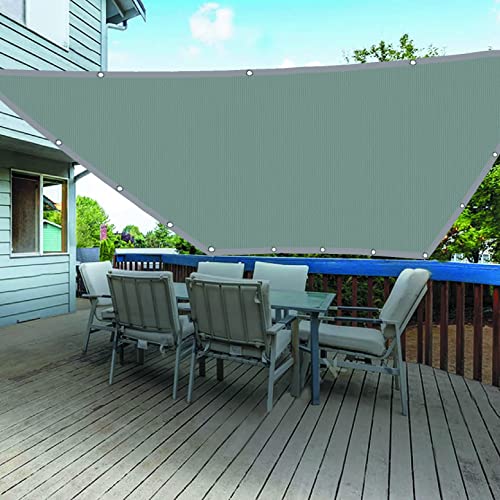 Sonnensegel Wasserdicht 1.8 x 5 m Wasserdicht Sonnenschutz Quadrat Sonnensegel mit Spannseilen für Balkon Terrasse Garten, Hellgrau von YANHONG