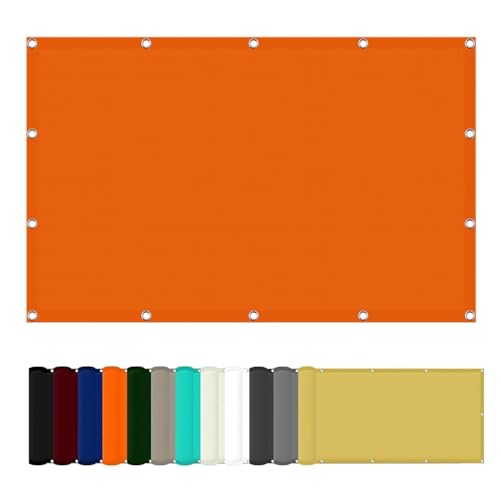 Sonnensegel Wasserdicht 135 x 160 cm Uv-Schutz 95% Schattierungsnetz Anpassbare Größen für Garten Und Terrasse, Orange von YANHONG