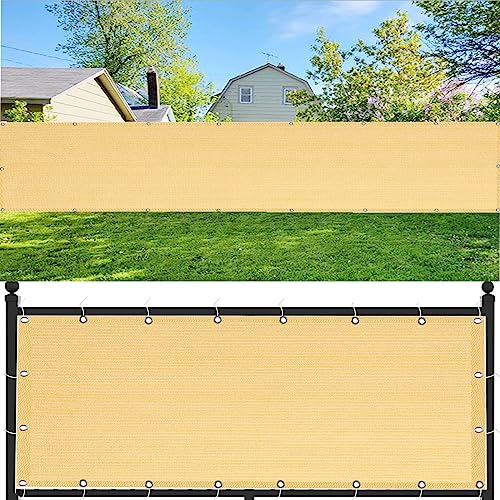 YANHONG Balkonabdeckung Balkonverkleidung 120x250cm(47x98inch) Sichtschutz Balkonverkleidung Balkonumspannungen 100% Privatsphäre Staubschutz Sonnenschutz für Gartenzaun Balkonzaun, Creme Farben von YANHONG