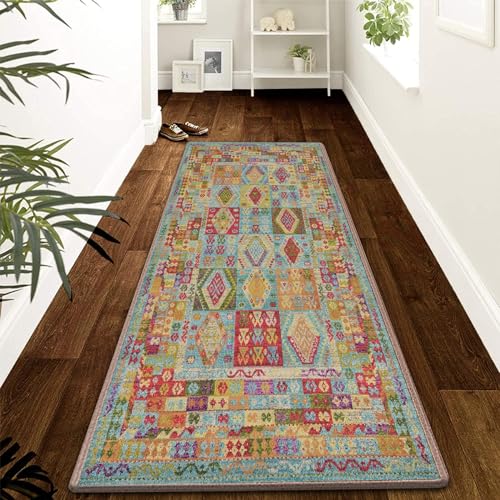 YANHONG Küche Bodenmatte Läufer Teppich 80 x 210 cm Hochwertiges Qualitätsprodukt Vor Dem Waschbecken Küchenteppiche mit rutschfestem Gelrücken für Küche, Flur & Wohnraum, Grün von YANHONG