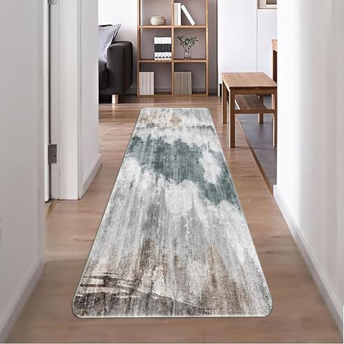 YANHONG Teppich Läufer 75 x 300 cm Strapazierfähig Pflegeleicht Modern Teppichläufer Hochwertige Verarbeitung Dauerhaft für Eingangsbereich, Küche, Terrasse, B von YANHONG