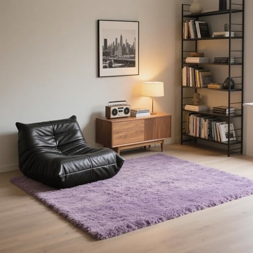 YANHONG Teppich Wohnzimmer Schlafzimmer 150 x 230 cm Pflegeleicht Extra Waschbar Weich Flauschig Kuscheliger Teppich Elegant Glänzender Moderner Fürs Schlafzimmer Kinderzimmer, Lila YANHONG Teppich Wohnzimmer Schlafzimmer 150 x 230 cm Pflegeleicht Extra Waschbar Weich Flauschig Kuscheliger Teppich Elegant Glänzender Moderner Fürs Schlafzimmer Kinderzimmer, Lila von YANHONG