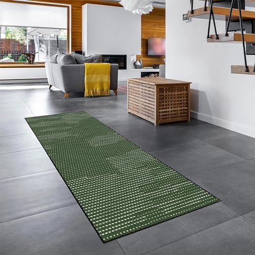 YANHONG Wohnteppich oder Läufer Teppich-Läufer 60 x 100 cm Waschbar Polyester Anpassbar Küchenläufer Flurteppich Flurläufer mit Anti-Rutsch Unterseite für Drinnen und Draußen, Grün von YANHONG