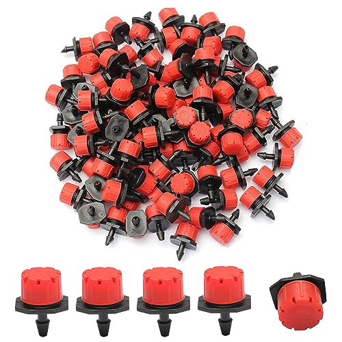 Bewässerung Tropfer Sprinkler, 100 Stück Micro Tropfer Bewässerungs, Einstellbare Micro Drip Tropfer, 360° Einstellbar, 8 Löcher, Für 4/7 Mm 1/4" Schlauch, Für Blumenbeete, Gemüsegärten, Rasen von YANJINGHE