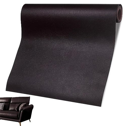 Leder Reparatur Set Patch Kit, 60 x 137cm Lederflicken Selbstklebend, Leder Selbstklebend Patch, Kunstleder Selbstklebend für Sofas, Autositze, Bürostuhl, Handtasche, Kopfteil (Kaffee) von YANJINGHE