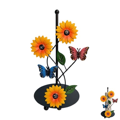 Tissue Roll Organizer, Papierrollenhalter Küche Stehend, Küchenrollenhalter Schwarz, Eisen Sonnenblume Schmetterling Papierhandtuchhalter, Kreative Dekoration Für Zuhause, Café, Restaurant Tissue Roll Organizer, Papierrollenhalter Küche Stehend, Küchenrollenhalter Schwarz, Eisen Sonnenblume Schmetterling Papierhandtuchhalter, Kreative Dekoration Für Zuhause, Café, Restaurant von YANJIY