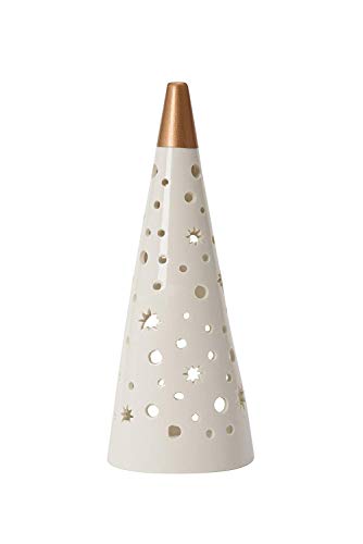 Yankee Candle The Perfect Christmas Kerzenhalter, Keramik, weiß/Gold, S von Yankee Candle