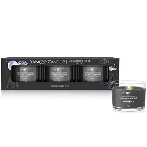 Yankee Candle Duftkerzen Geschenkset | Midsummer's Night Gefüllte Votivkerze | Sojamischung Wachsmischung | 3 Stück Yankee Candle Duftkerzen Geschenkset | Midsummer's Night Gefüllte Votivkerze | Sojamischung Wachsmischung | 3 Stück von YANKEE CANDLE