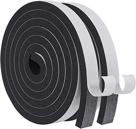 Dichtungsband Türdichtung Selbstklebend 25mm(B) x10mm(D)/4m(L) für Türen Fenster Schaumstoff klebeband Gummidichtung Gegen Kalte Zugluft/Anti-Kollision/Schalldichter/Wasserdichter/Staubdicht Schwarz von YANKUIRUI