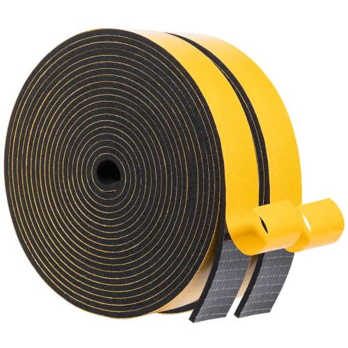 Dichtungsband Türdichtung Selbstklebend 25mm(B) x3mm(D)/10m(L) für Türen Fenster Schaumstoff klebeband Gummidichtung Gegen Kalte Zugluft/Anti-Kollision/Schalldichter/Wasserdichter/Staubdicht, Schwarz von YANKUIRUI