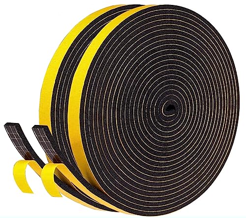 Dichtungsband Selbstklebend 9mm(B) x 3mm(D)/10m(L) Fenster Türdichtung Dichtung Schaumstoff Klebeband Schaumstoffstreifen, Gummi-Dichtungsstreifen Schalldämmung Kollision Siegel Schwarz von YANKUIRUI