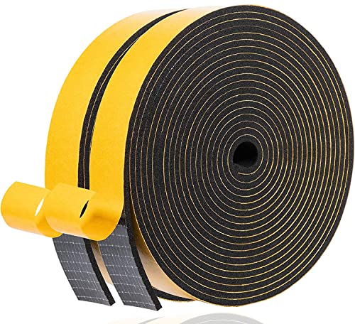 Dichtungsband Selbstklebend Fensterdichtung 25mm(B) x 3mm(D)/10m(L) Fenster Türdichtung Dichtung Schaumstoff Klebeband, Gummi-Dichtungsstreifen Schalldämmung Kollision Siegel Schwarz von YANKUIRUI