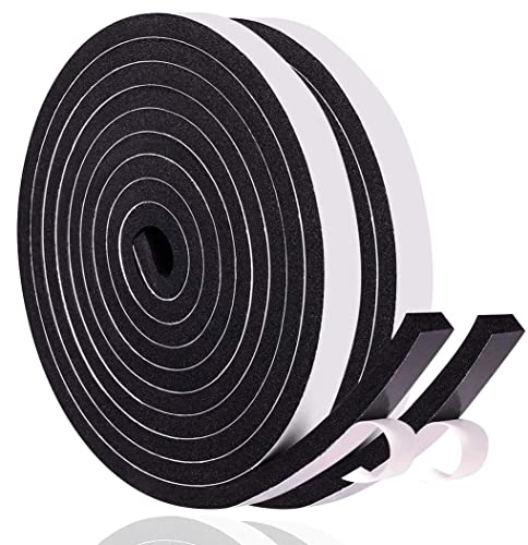 Dichtungsband Selbstklebend für Türen Fensterdichtung 10mm(B) x 6mm(D)/10m(L) Schaumstoff Klebeband Gummidichtung Gegen Kalte Zugluft/Anti-Kollision/Schalldichter/Wasserdichter/Staubdicht Schwarz von YANKUIRUI
