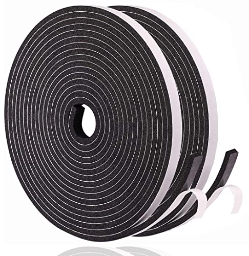 Dichtungsband Selbstklebend für Türen Fensterdichtung 6mm(B) x 3mm(D)/20m(L) Schaumstoff Klebeband Gummidichtung Gegen Kalte Zugluft/Anti-Kollision/Schalldichter/Wasserdichter/Staubdicht Schwarz von YANKUIRUI