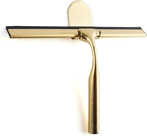 Duschabzieher Edelstahl Golden Breiter Glasabzieher Dusche Hochwertiger Silikon Dusche mit Halterung Ohne Bohren-Gold Duschabzieher Edelstahl Golden Breiter Glasabzieher Dusche Hochwertiger Silikon Dusche mit Halterung Ohne Bohren-Gold von Jokerzi