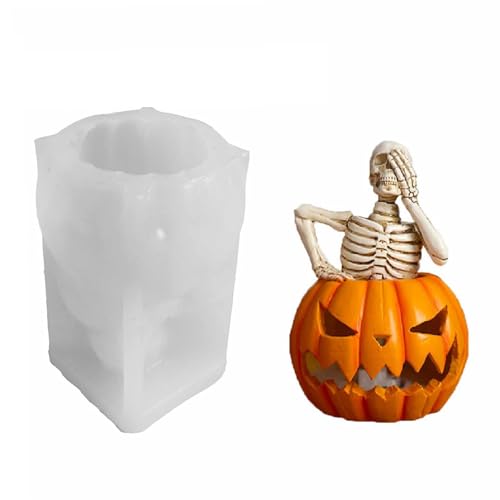 Gruselige Skelett-Silikon-Kürbisse, Epoxidharz-Formen, Halloween-Formen, Bastelbedarf von YANPINGJIA