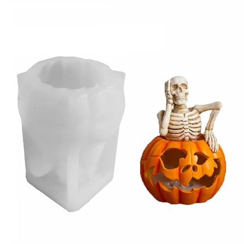 Gruselige Skelett-Silikon-Kürbisse, Epoxidharz-Formen, Halloween-Formen, Bastelbedarf von YANPINGJIA