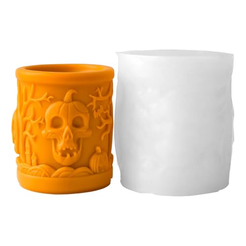 Halloween Thematische Kerze Silikon Schimmel Multipurpose Zylinderform Form Zum Herstellen Von Kerzenseife Home Dekoration Lebensmittelqualität Schimmel von YANPINGJIA
