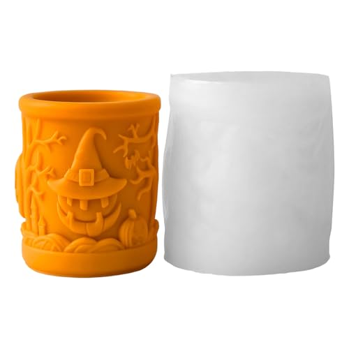 Halloween Thematische Kerze Silikon Schimmel Multipurpose Zylinderform Form Zum Herstellen Von Kerzenseife Home Dekoration Lebensmittelqualität Schimmel von YANPINGJIA
