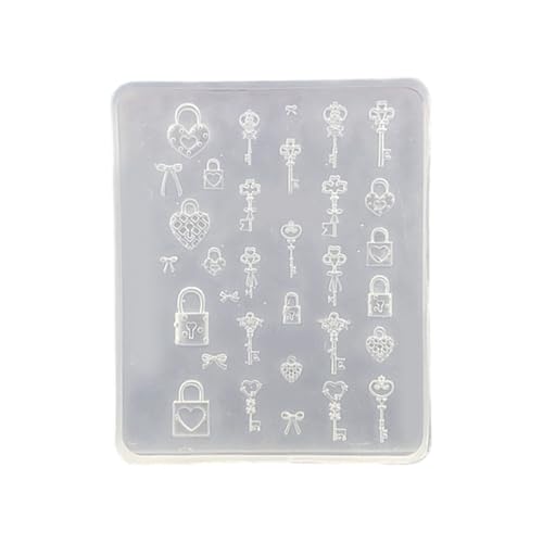 Professionelle Nägel Kunstform Schloss Schlüssel Thema Kleine Accessoires Formnägel Dekorativ Für Salon Maniküre Dekoration Epoxidharz Herzschlüssel von YANPINGJIA
