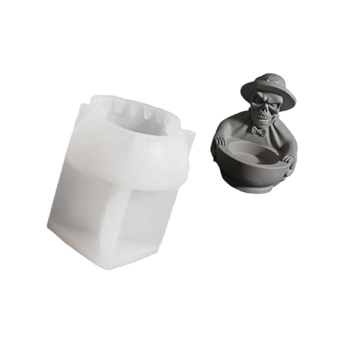 Silikon-Kerzenständer-Formen mit Halloween-Motiv, Totenkopf, Hexe, Silikon, für Ständer, Teelichthalter, Heimdekoration, Totenkopf-Silikonformen für Harz von YANPINGJIA