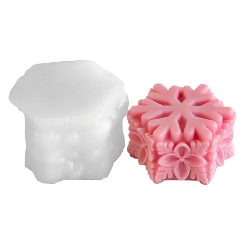 Weihnachten Silikonformen Schneeflockensäule Kerze Epoxidharz Formen Handgefertigte Gussteile Formpolster Form Schneeflocken Säule Kerze Silikon Ornament Epoxidharz Harz von YANPINGJIA