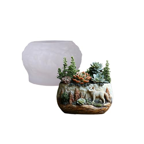 Wiederverwendbares Silikon Wolfsform Silikon Textur Für Handgefertigte Harzkunstwerkern Dekorative Pflanzer Einzigartige Geschenkideen Dekorative Beton Pflanzer Form von YANPINGJIA