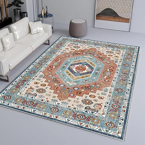 YANQSHM Teppich Wohnzimmer 120x180cm Teppiche Schlafzimmer Vintage Boho Teppich Wohnzimmer Weicher Kurzflor Traditionelle Rugs Küche Esszimmer Flur Leicht Zu Reinigen Jeansblau 120 X 180 cm YANQSHM Teppich Wohnzimmer 120x180cm Teppiche Schlafzimmer Vintage Boho Teppich Wohnzimmer Weicher Kurzflor Traditionelle Rugs Küche Esszimmer Flur Leicht Zu Reinigen Jeansblau 120 X 180 cm von YANQSHM