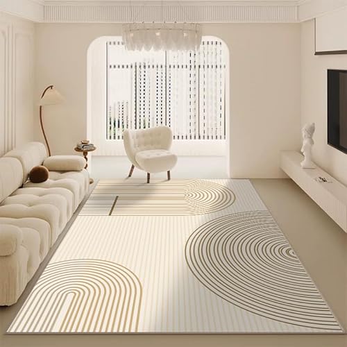 YANQSHM Teppich Wohnzimmer 160×230cm Moderner Wohnzimmerteppich Beige rutschfest Waschbar Kurzflorteppich Großer Lounge Rugs Schlafzimmer Esszimmer Büro 160 × 230 cm YANQSHM Teppich Wohnzimmer 160×230cm Moderner Wohnzimmerteppich Beige rutschfest Waschbar Kurzflorteppich Großer Lounge Rugs Schlafzimmer Esszimmer Büro 160 × 230 cm von YANQSHM