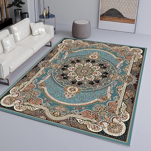 YANQSHM Teppich Wohnzimmer Modern 160x230cm Teppiche Schlafzimmer Vintage Boho Teppich Wohnzimmer Weicher Kurzflor Traditionelle Rugs Küche Esszimmer Flur Leicht Zu Reinigen Seeblau 160 cm X 230 YANQSHM Teppich Wohnzimmer Modern 160x230cm Teppiche Schlafzimmer Vintage Boho Teppich Wohnzimmer Weicher Kurzflor Traditionelle Rugs Küche Esszimmer Flur Leicht Zu Reinigen Seeblau 160 cm X 230 von YANQSHM