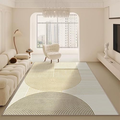 YANQSHM Teppiche Wohnzimmer 160×230cm Moderner Kurzflor Teppich Fürs Wohnzimmer rutschfest Beige Geometrische Teppichmatte Schlafzimmer Esszimmer Home Office 160×230cm YANQSHM Teppiche Wohnzimmer 160×230cm Moderner Kurzflor Teppich Fürs Wohnzimmer rutschfest Beige Geometrische Teppichmatte Schlafzimmer Esszimmer Home Office 160×230cm von YANQSHM