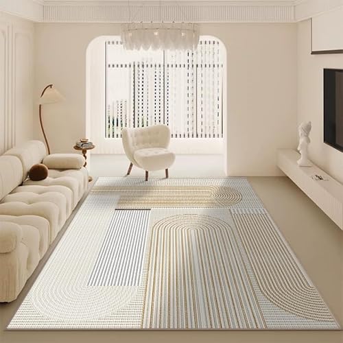 YANQSHM Wohnzimmer Teppich 80x160cm Teppiche Das Wohnzimmer Waschbar rutschfest Weiche Kunstwolle Grau Große Loungematte Schlafzimmer Esszimmer Büro 80 X 160 cm von YANQSHM