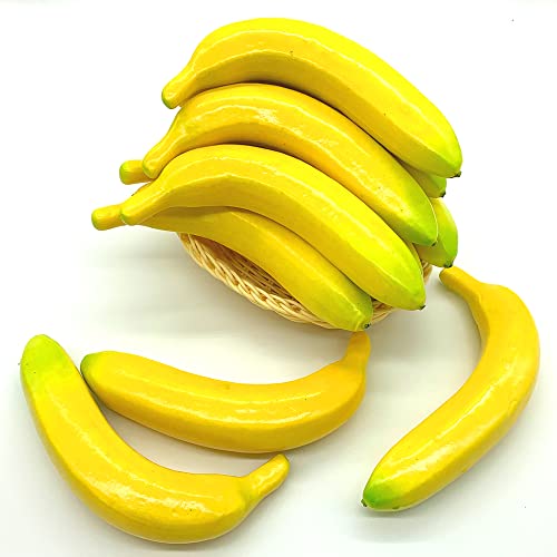 YANRU 12 pcs, Bananen, Simulation Obst, Realistische Banane, Bananen-Frucht-Set, Dekorative, Für die ObstpräSentation/Schaufensterdekoration/Hausparty-Dekoration/Requisiten (#1) von YANRU