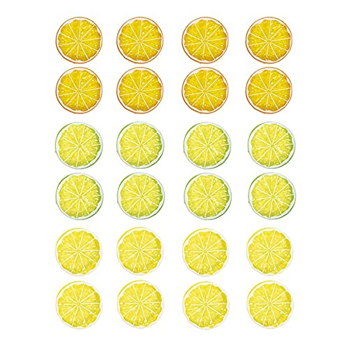 YANRU 24 pcs,Zitronen Deko,KüNstliche Zitronen,Kunstobst Obst Dekoration, Zitronenscheiben Deko, Fruchtdeko Deko, Deko Zitrone, Schaufenster/Hausparty Deko/Fotorequisiten (DREI Farben), A8YR110131a von Mcties